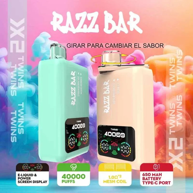 Razz Bar 40000 Puffs 40K Double Flavors Smart Screen Disposable Vape Wholesale